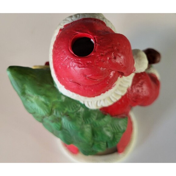 Hand Painted Ceramic Santa 11 inch tall Tea Light Holder Star Cutouts Early 2000 - Picture 8 of 10
